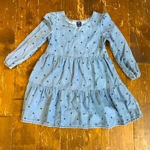 Gap chambray polka dot dress